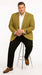 Men’s Mustard Gold Yellow Houndstooth Blazer Jacket, Check Pattern Formal Sport Coat for Weddings, Prom, Business 2 Buttons Modern Fit