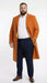 Men’s Orange - Rust Wool Blend Long Overcoat – Topcoat Carcoat Topcoat