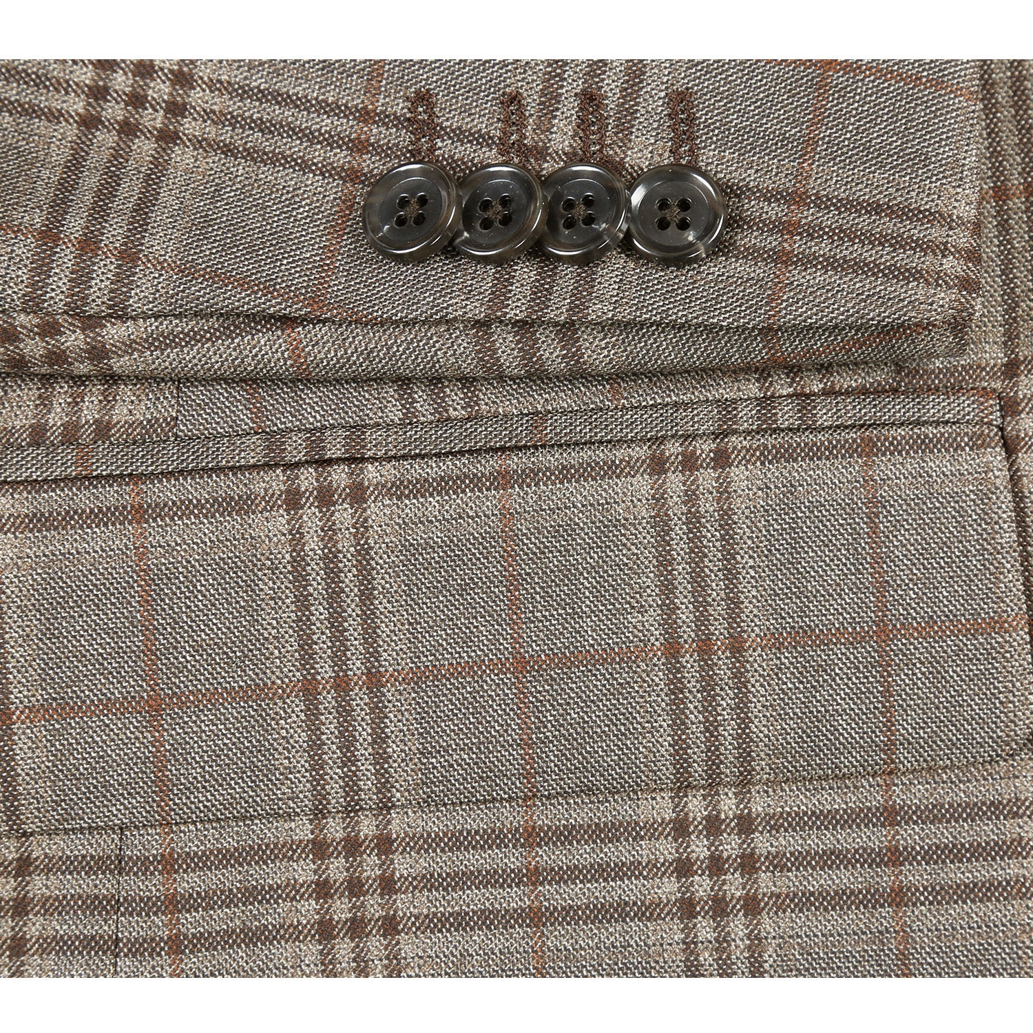 563-12 Men's Slim Fit Wool Checked Suits - Image 7