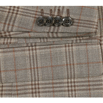 563-12 Men's Slim Fit Wool Checked Suits - Image 7