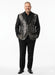 Mens Black and White and Silver Sequin Embroidered Blazer – Luxury Designer Party Wear with Geometric Detailing