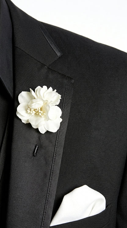 Men’s Black Western Tuxedo Suit, 3 Piece Cowboy Formal Wedding Prom Suit with Satin Trim
