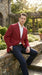 Men’s Burgundy Wine Maroon Dress Casual Blazer with Notch Lapel, Designer Fashion Sportscoat