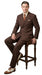 Men’s Brown Vintage Double Breasted Suit, Classic 1940s Style Formal Wedding Business Suit Set