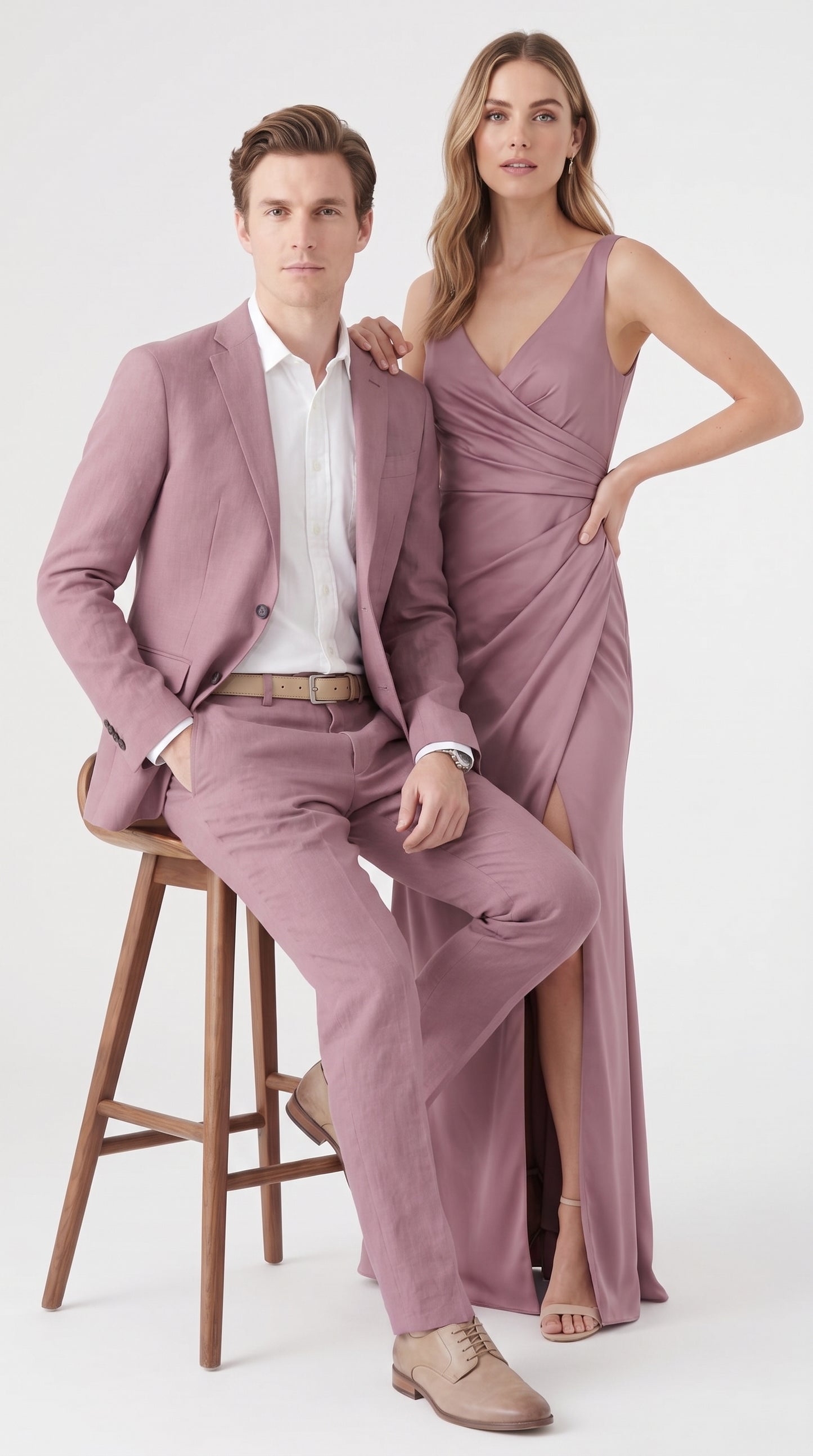 Men’s Mauve 2-Piece Suit – Two-Button Wedding, Prom and Business Suit  Modern Fit