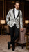 Men’s White and Black Patterned Tuxedo Blazer – Luxury Designer Dinner Jacket for Wedding, Prom and Formal Events New Year Christmas Holiday