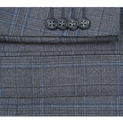 564-7 Men's Classic Fit Wool Blend Stretch Suits - Image 7