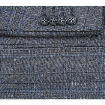 564-7 Men's Classic Fit Wool Blend Stretch Suits - Image 7