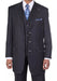 Men's Three Button Suits -  Navy Blue Pinstripe Three-Piece Suit – Classic Business and Formal Wear with Tailored Fit