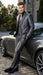 Mens Charcoal Gray Suit With Sheen -  | Shiny Texture Fabric Three Piece Wedding and Party Business
