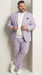 Men’s Lavender Seersucker 2 Piece Suit, Lightweight Summer Blazer and Pants Set for Weddings, Parties, Prom, and summer fabric