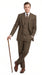 Men’s 1930s Brown Plaid 3 Piece Suit, Vintage Formal Wedding Business Dress Suit Set