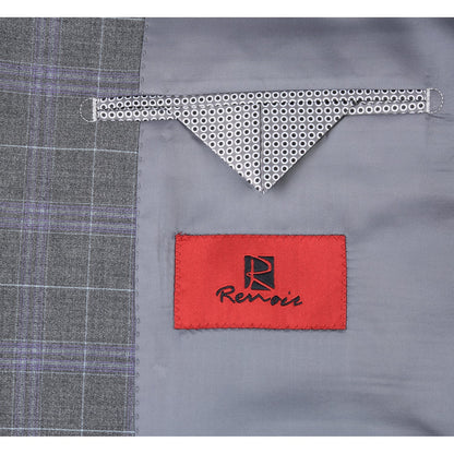 293-25 Men's Classic Fit Checked Suits - Image 7