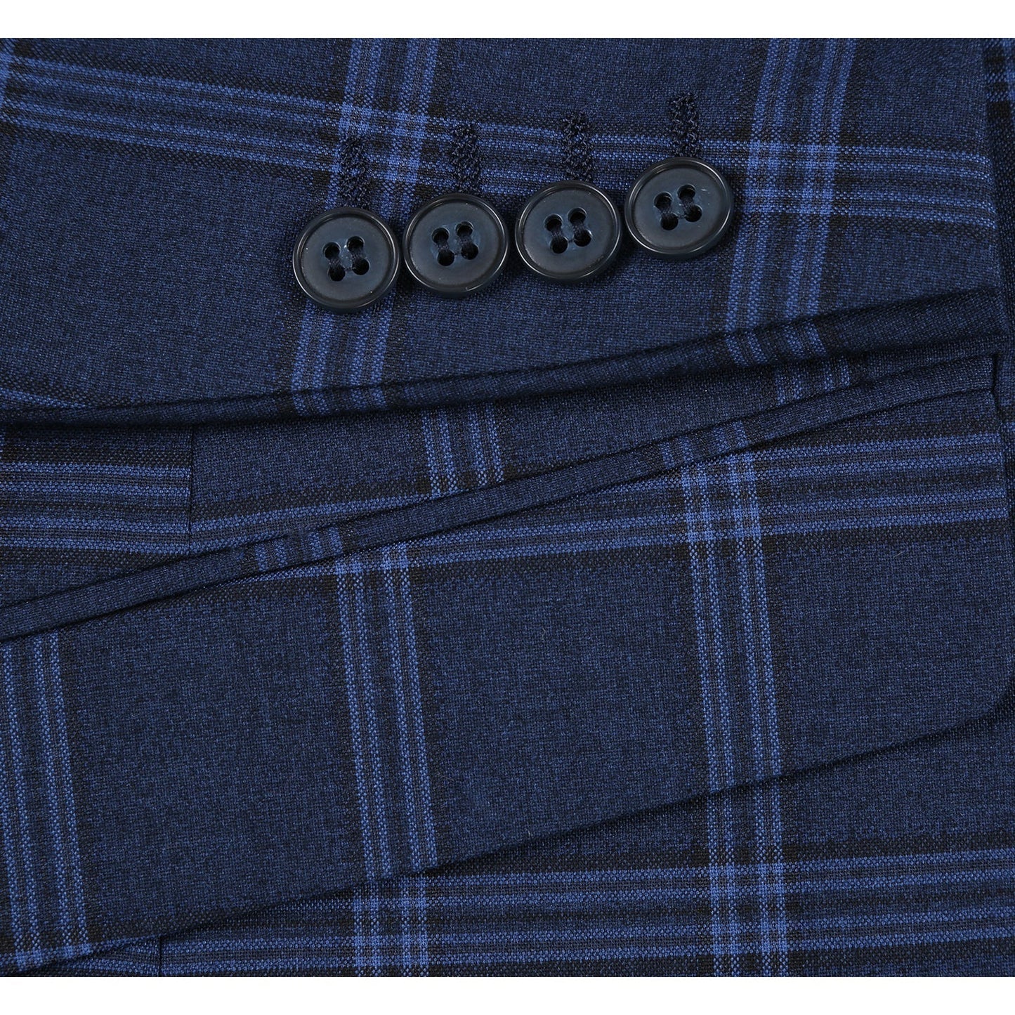 293-22 Men's Slim Fit Checked Suits - Image 7
