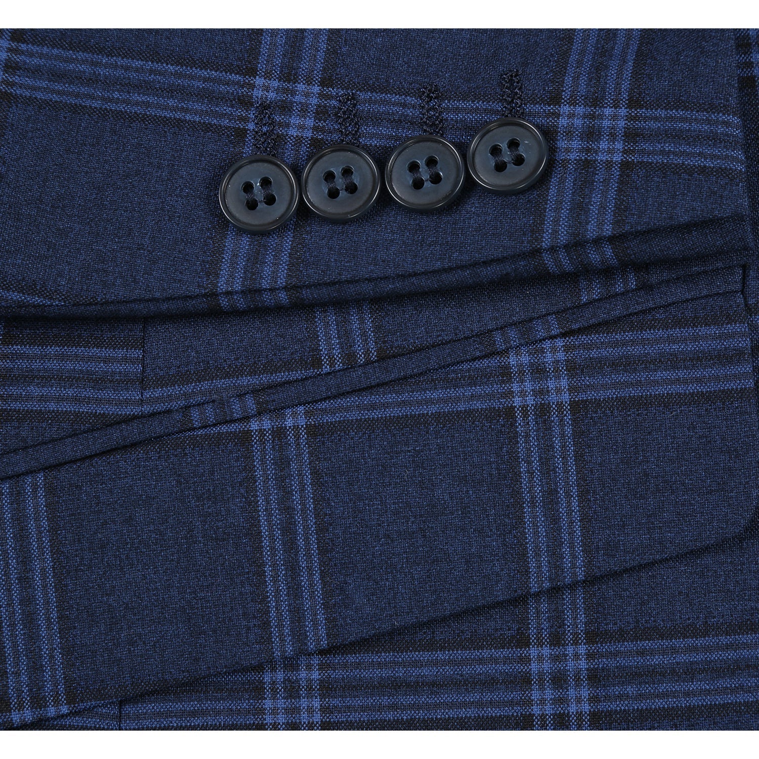 293-22 Men's Slim Fit Checked Suits - Image 7