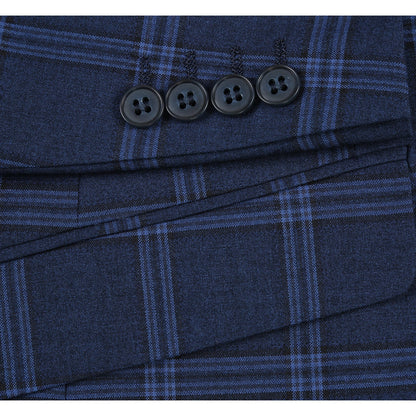 293-22 Men's Slim Fit Checked Suits - Image 7
