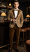 Men’s Brown Tuxedo dinner Jacket Blazer – Jacket for Formal Paisley Pattern Coffee Mocca Color + Bowtie