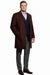 Men’s Burgundy Wool and Cashmere Car Coat – Classic Winter Topcoat for Business and Formal Wear