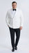 Men’s White Double Breasted Dinner Jacket Blazer with Black Pants – Formal Tuxedo Style Outfit for Weddings