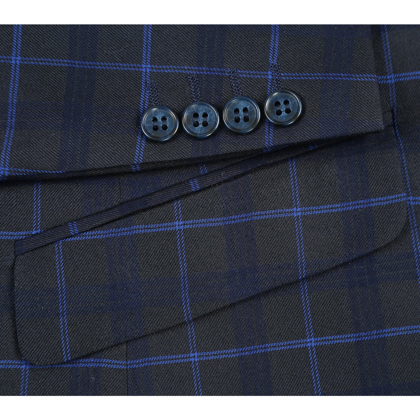 293-27 Men's Classic Fit Checked Suits - Image 7