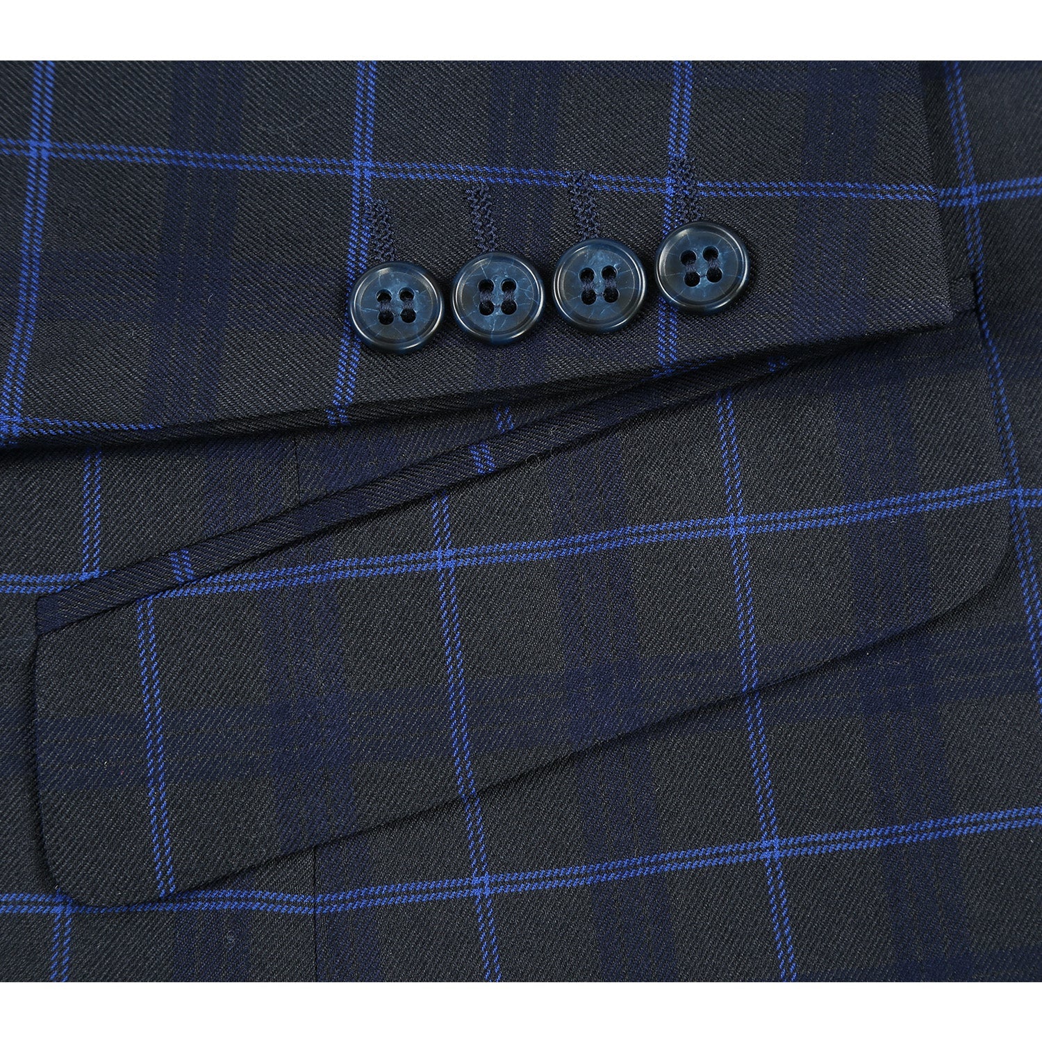 293-27 Men's Classic Fit Checked Suits - Image 7