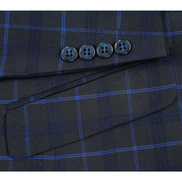293-27 Men's Classic Fit Checked Suits - Image 7