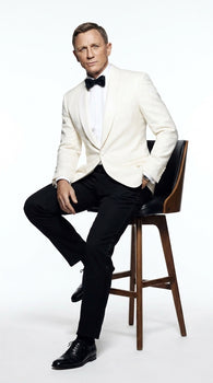 Men’s James Bond Style Ivory Dinner Jacket, White Tuxedo Blazer for Wedding, Prom and Black Tie Events