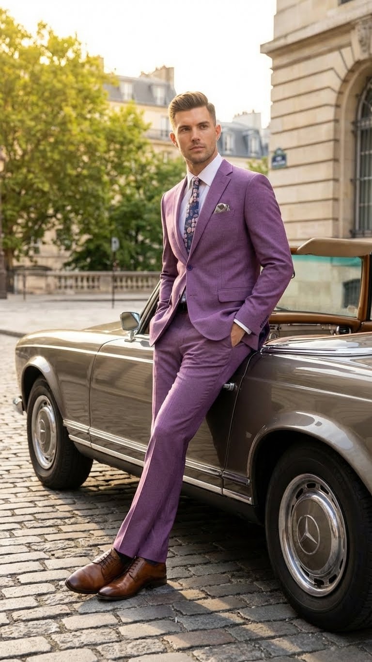 Men’s Light Purple Suit Blazer and Suit Jacket Mauve – Formal Wedding & Party Wear Coat for Business Prom and Church