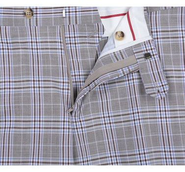 292-7 Men's Slim Fit 2-Piece Single Breasted Check Dress Suit - Image 7