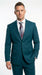 Discounted Sale Clearance Men's Two Buttons Dark Teal 2-piece suit Flat Front Pants
