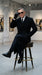 Men’s Black Double Breasted Overcoat, James Bond Inspired Long Formal Coat for Weddings, Business Events, Parties, and Winter Occasions