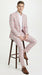 Men’s Pink Plaid Suit with Check Pattern Blazer and Matching Pants, Formal Wedding Party Dress Suit