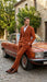 Vitali Brand Men’s Burnt Orange Double Breasted Suit – in Rust Brick Copper Color