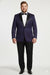 Men’s Purple Paisley Tuxedo Jacket – Ultra Slim Fit Dinner Blazer with Black Satin Peak Lapel