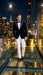 Men’s Black Velvet Tuxedo Blazer with Studded Lapel – Formal Evening Jacket