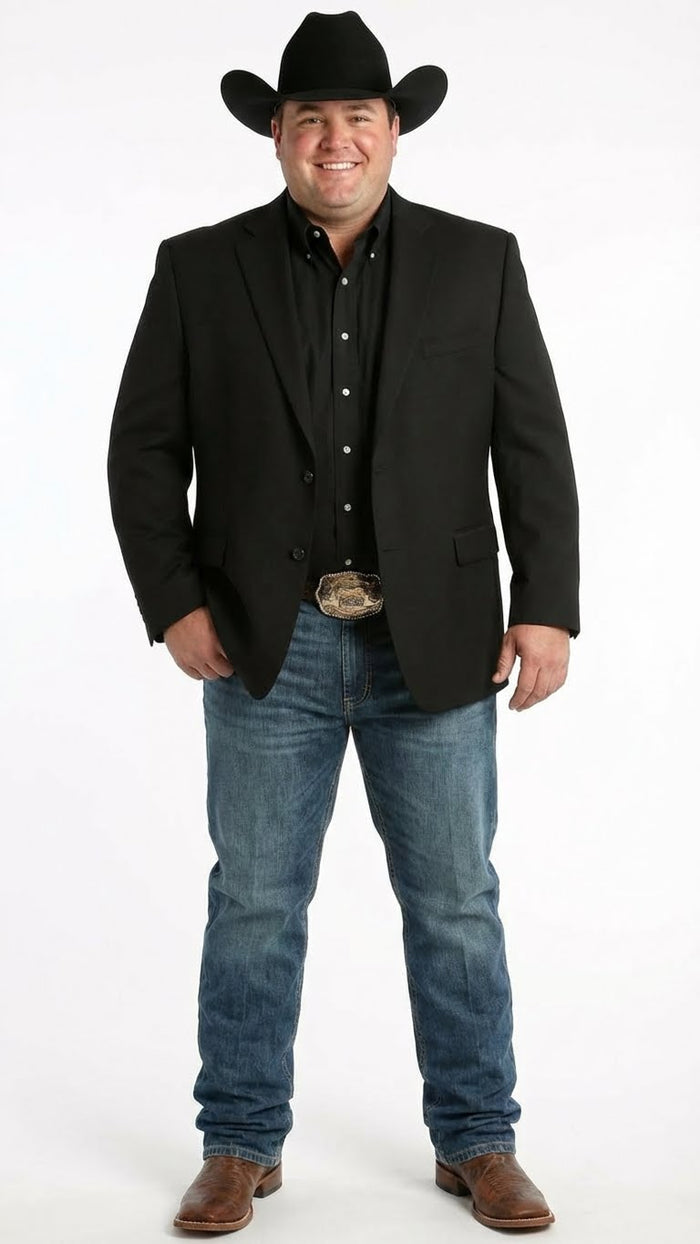Men’s Black Western Blazer Jacket, Classic Cowboy Style Sport Coat for Casual Formal Wear
