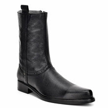 Cuadra Men's Soft Deer Leather Urban Short Dress Boot - Black & Chocolate