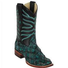 Rustic Turquoise Pirarucu Boots