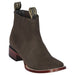 Brown Ankle Square Toe Boots