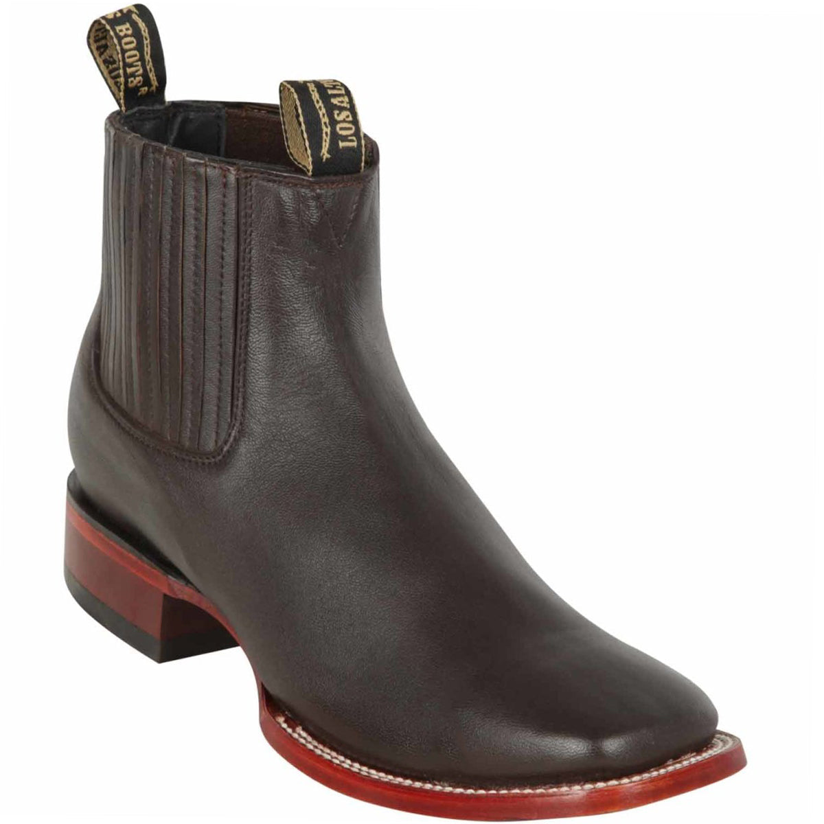 Men's Langer Engraving Square Toe Ankle Boots - Black