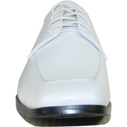Bravo Mens Classic Moc Toe Tuxedo Prom Shoe in White