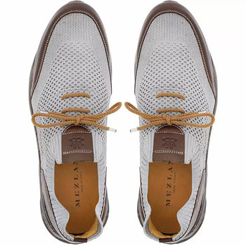 Mens Exotic Sneakers - Alligator Sneakers By Brand in Color Brown/Grey