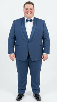 Men’s Indigo Sapphire Royal Blue Tuxedo Suit Set, Classic Formal Wedding Prom Dinner Jacket Tux Light Blue Cobalt Color