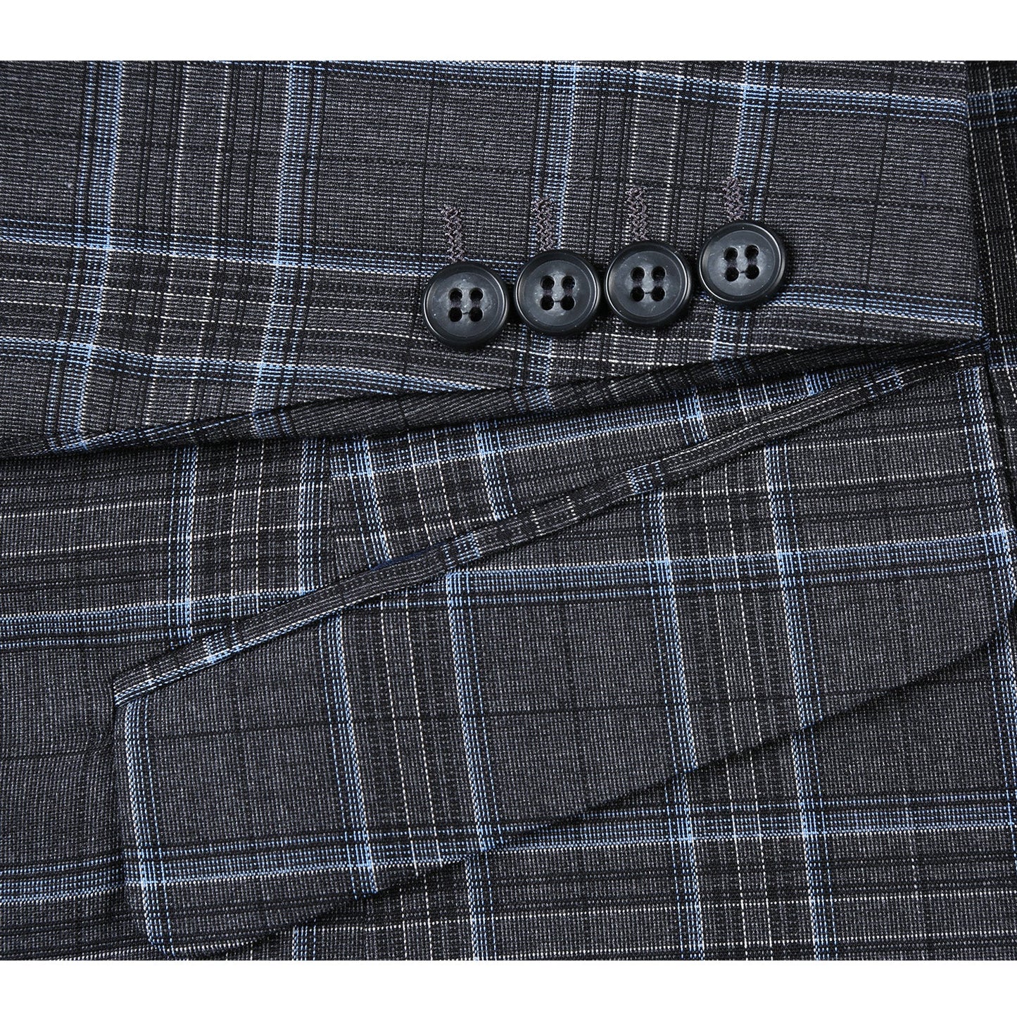293-28 Men's Slim Fit Checked Suits - Image 8
