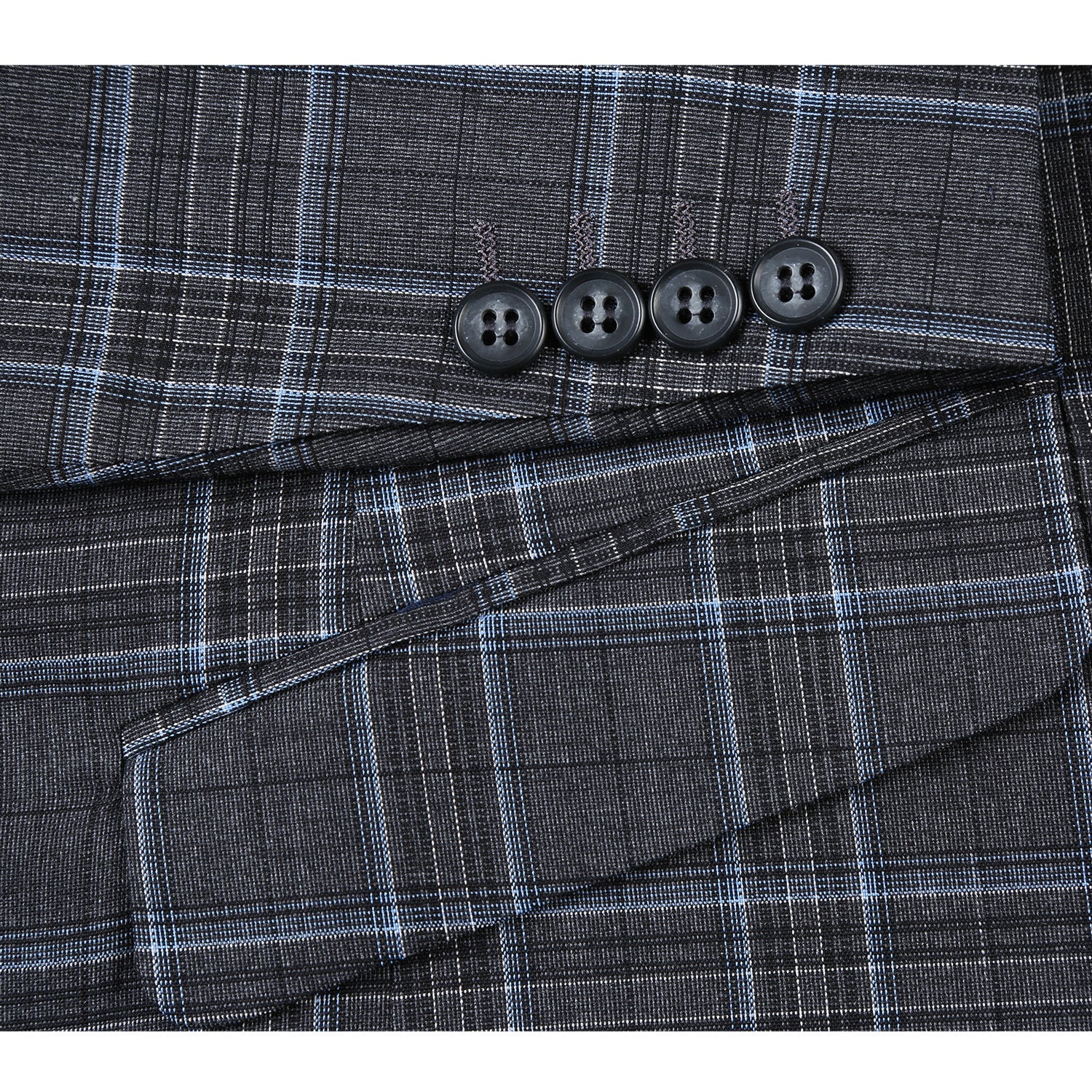 293-28 Men's Slim Fit Checked Suits - Image 8