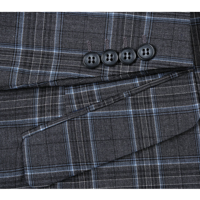 293-28 Men's Slim Fit Checked Suits - Image 8