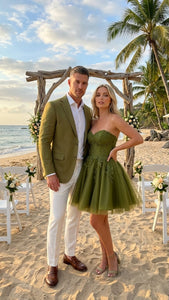 Men’s Olive Green Blazer Sport Coat – Linen Fabric Summer in pistachio sage green