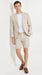 Men’s Tan Linen Suit with Shorts, 2 Piece Summer Short Suit, Casual Beach Wedding Outfit