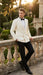 Men’s Ivory Double-Breasted Shawl Lapel Tuxedo Jacket | Premium Formal Dinner Jacket for Weddings and Black-Tie Events