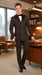 Men’s Double Breasted Suit – Classic Peak Lapel Formal Tuxedo Style Suit for Wedding in Black Ton on Tone Pinstripe
